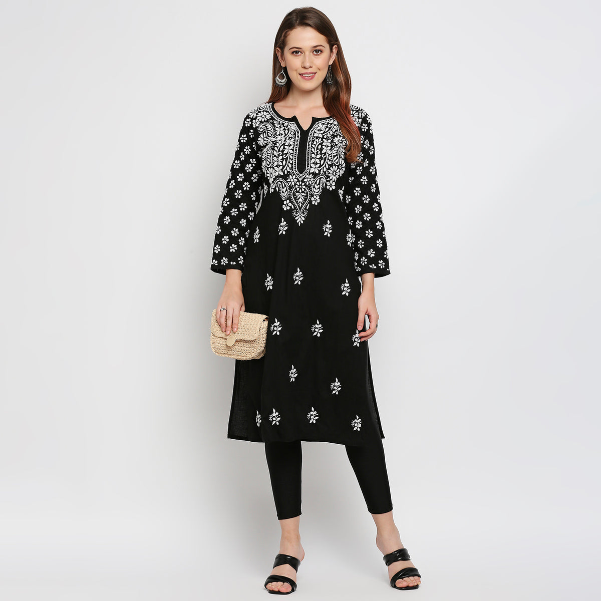 Lucknow Chikankari Hand Embroidered Kurta Cotton