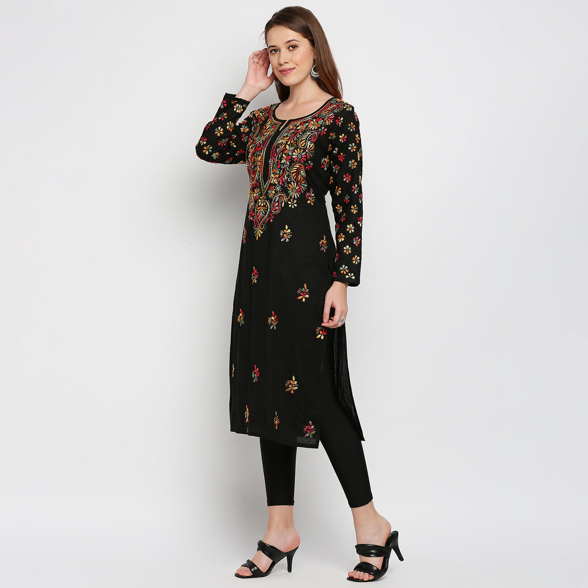 Lucknow Chikankari Hand Embroidered Kurta Cotton