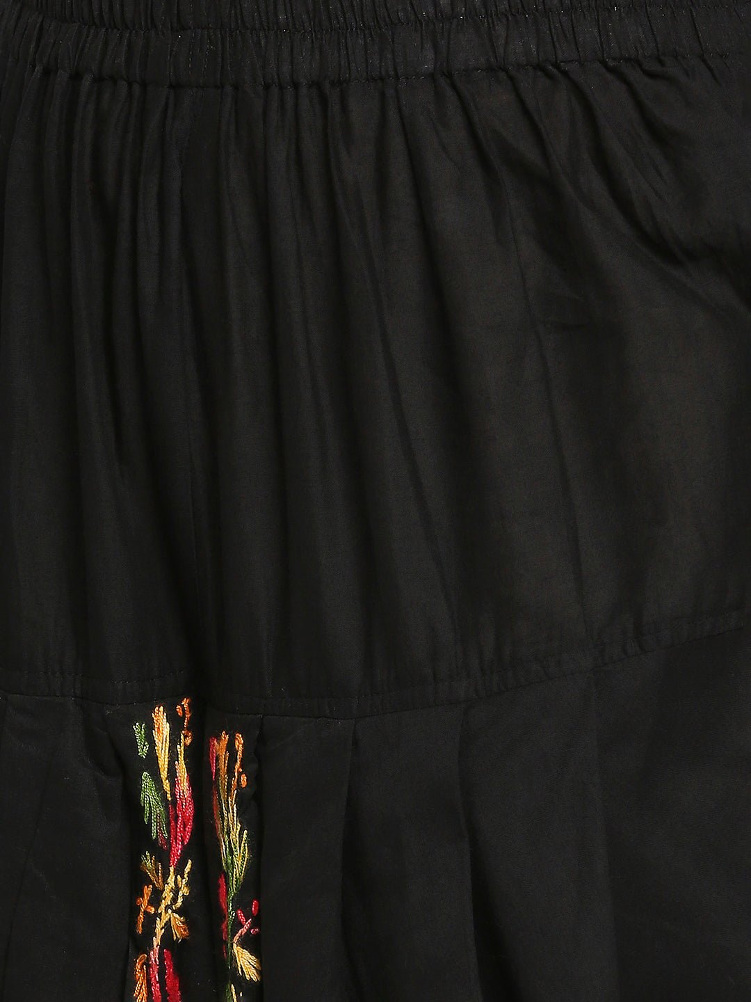 Chikankari Hand Embroidered Dhoti Salwar Tulip Pants Palazzo Black - Indiankala4u