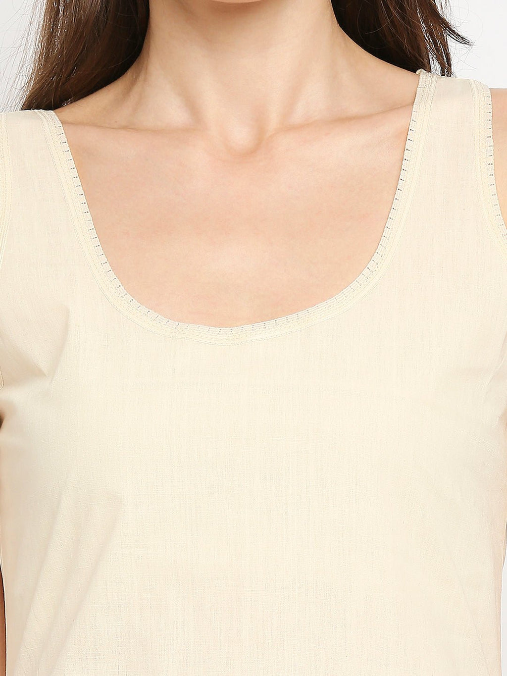 Cotton Rich Soft Camisole Long Knee Length Inner Kurti with High Side Slits - Indiankala4u