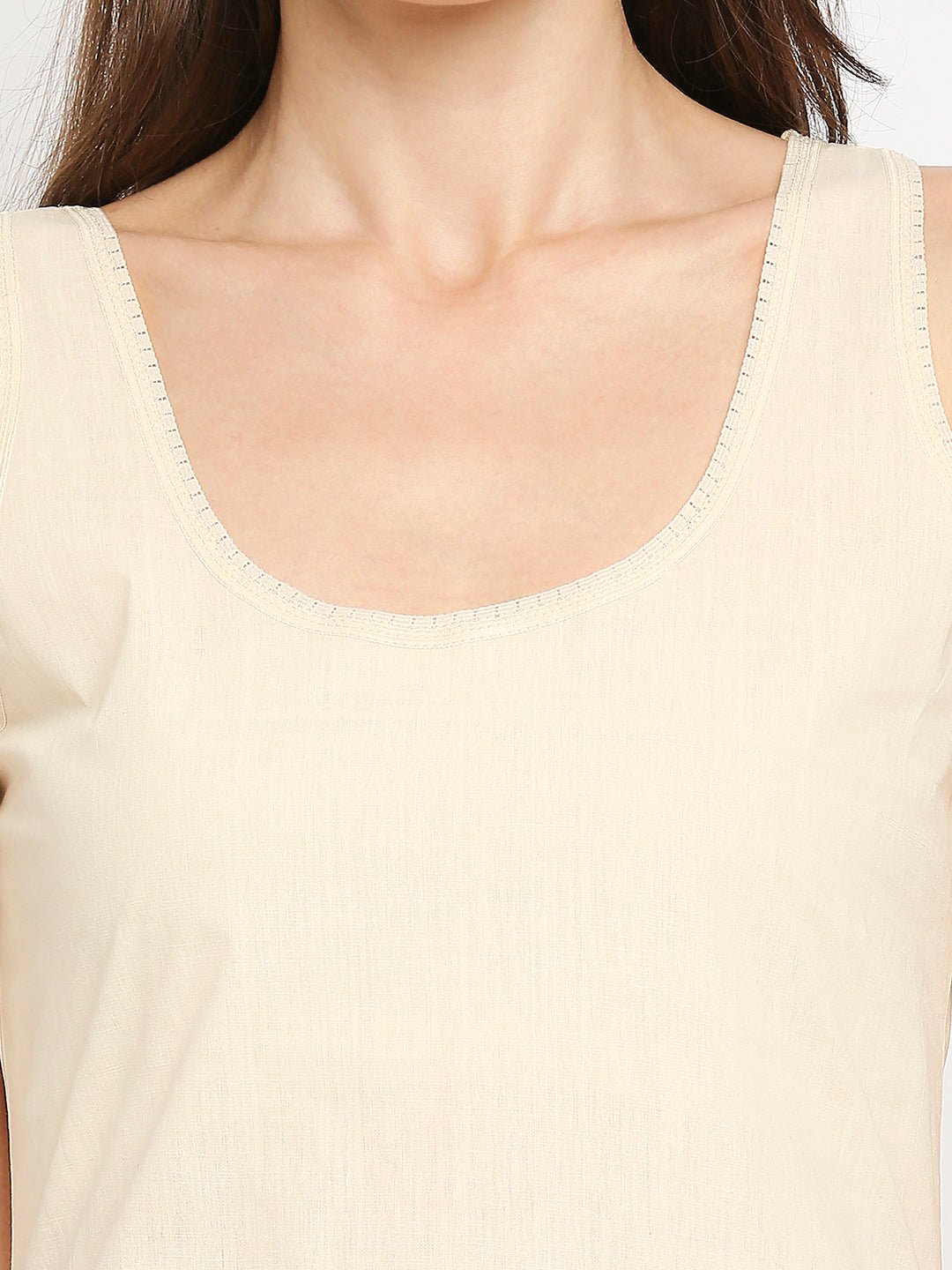 Cotton Rich Soft Camisole Long Knee Length Inner Kurti with High Side Slits - Indiankala4u