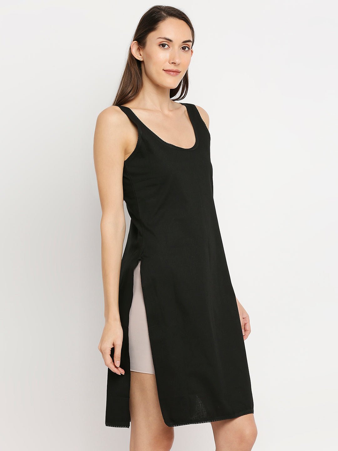 Cotton Rich Soft Camisole Long Knee Length Inner Kurti with High