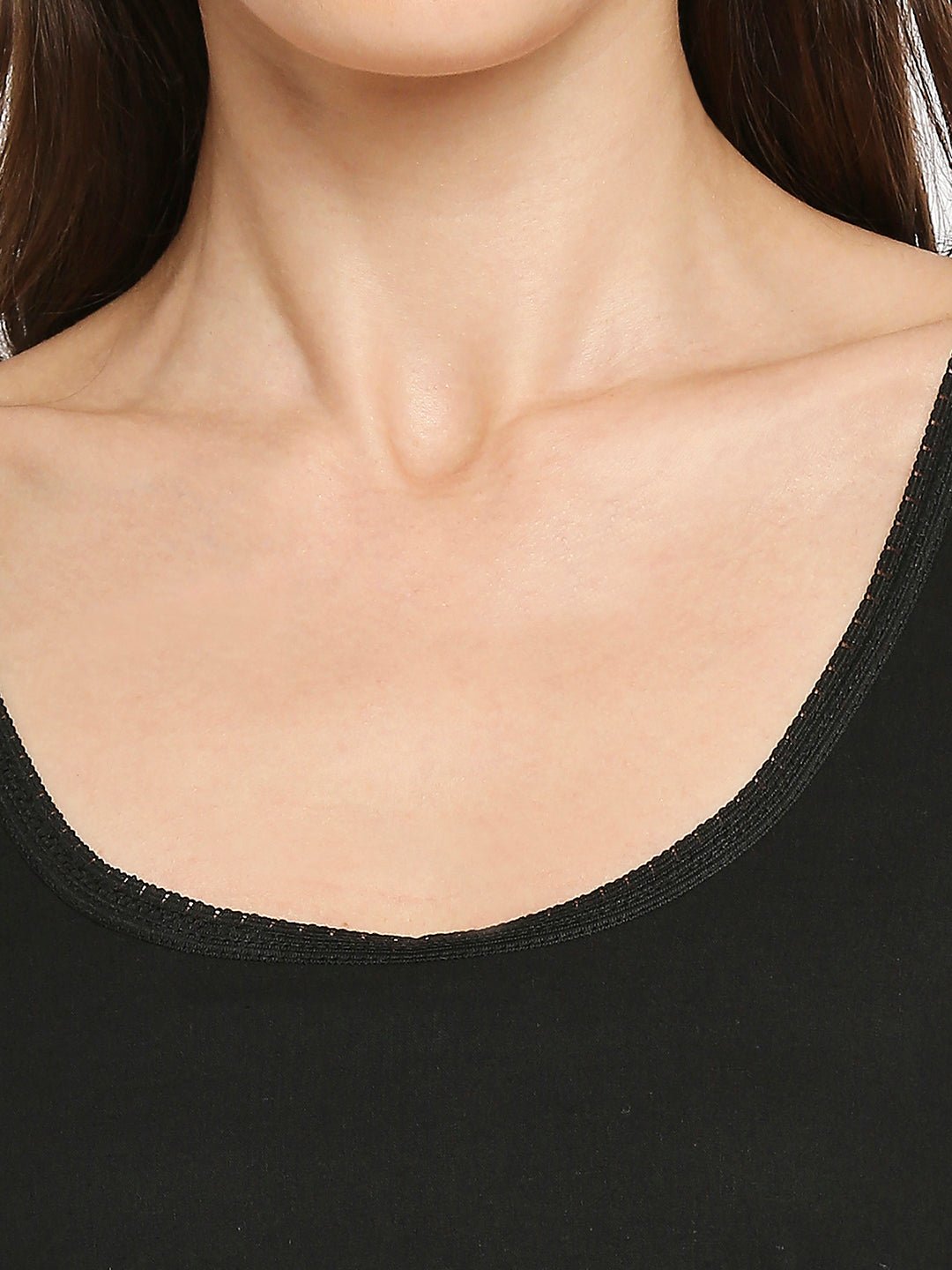 Cotton Rich Soft Camisole Long Knee Length Inner Kurti with High Side Slits, - Indiankala4u