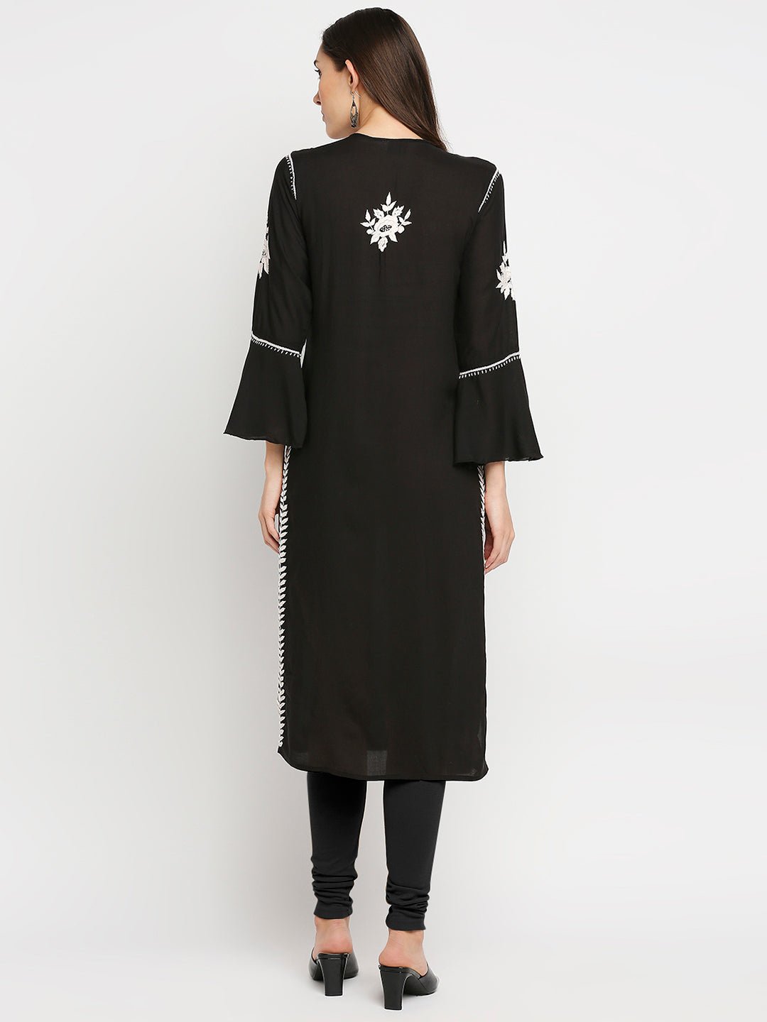 Lucknow Chikankari Hand Embroidered Kurta Modal Cotton - Indiankala4u