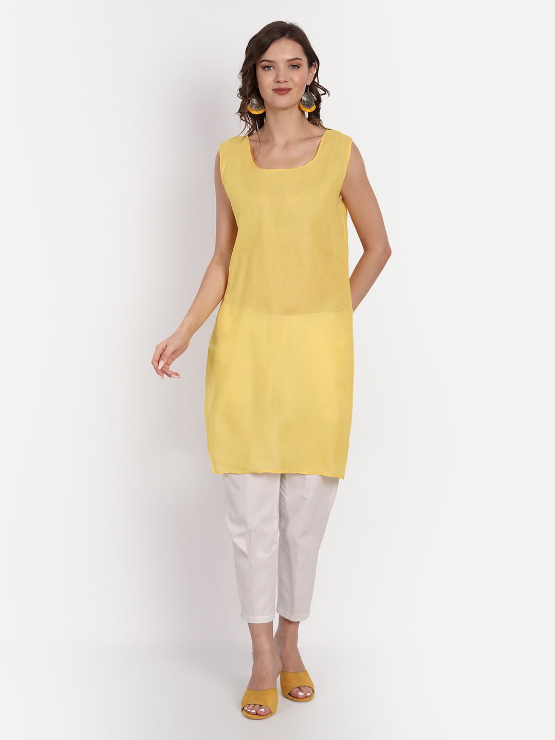 Lucknow Chikankari Hand Embroidered Kurta with Matching Inner, Georgette - Indiankala4u