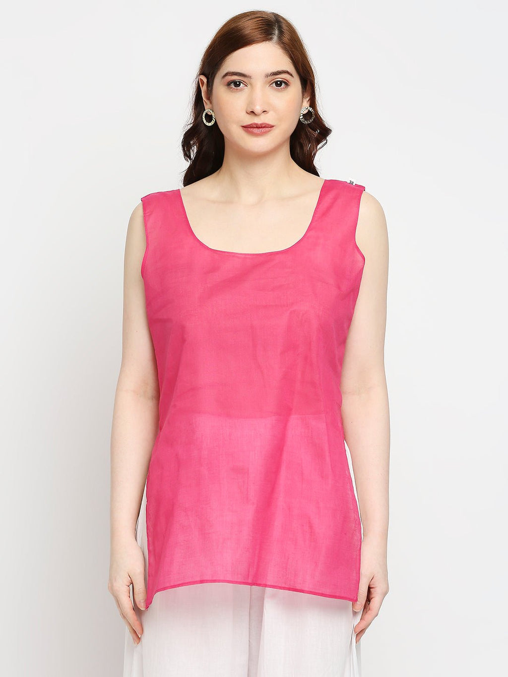 Lucknow Chikankari Hand Embroidered Kurta with Matching Inner, Georgette - Indiankala4u