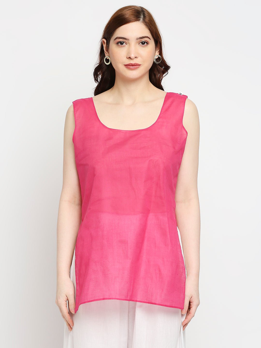 Lucknow Chikankari Hand Embroidered Kurta with Matching Inner, Georgette - Indiankala4u