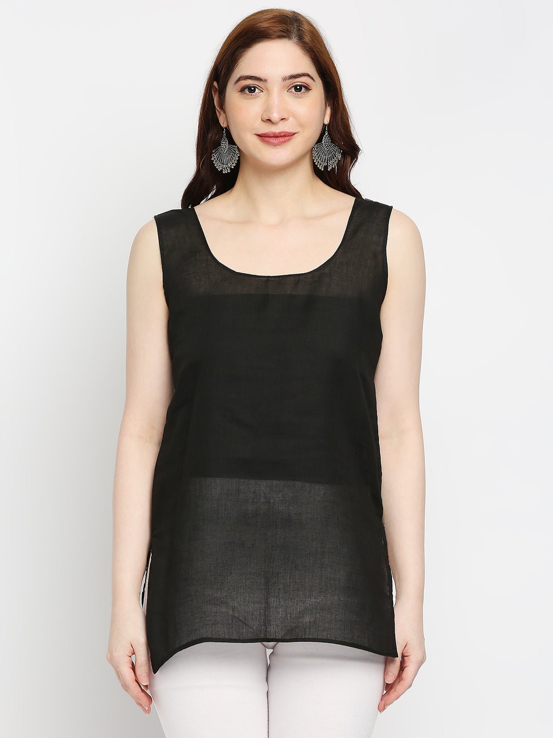 Lucknow Chikankari Hand Embroidered Kurta with Matching Inner, Georgette - Indiankala4u