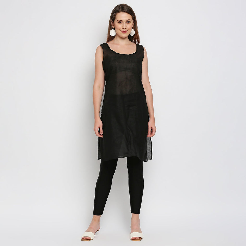 Lucknow Chikankari Hand Embroidered Kurta with matching slip - Indiankala4u