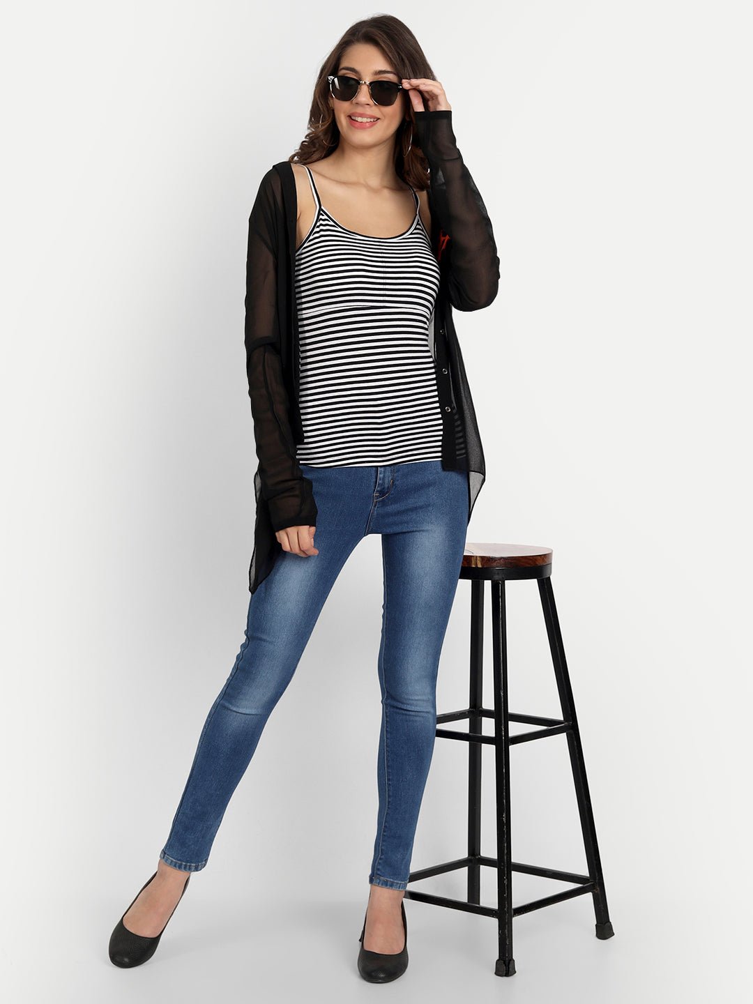 Padded Camisole Cotton Lycra Slip Spaghetti Tank Top Removable Washable Pads - Indiankala4u