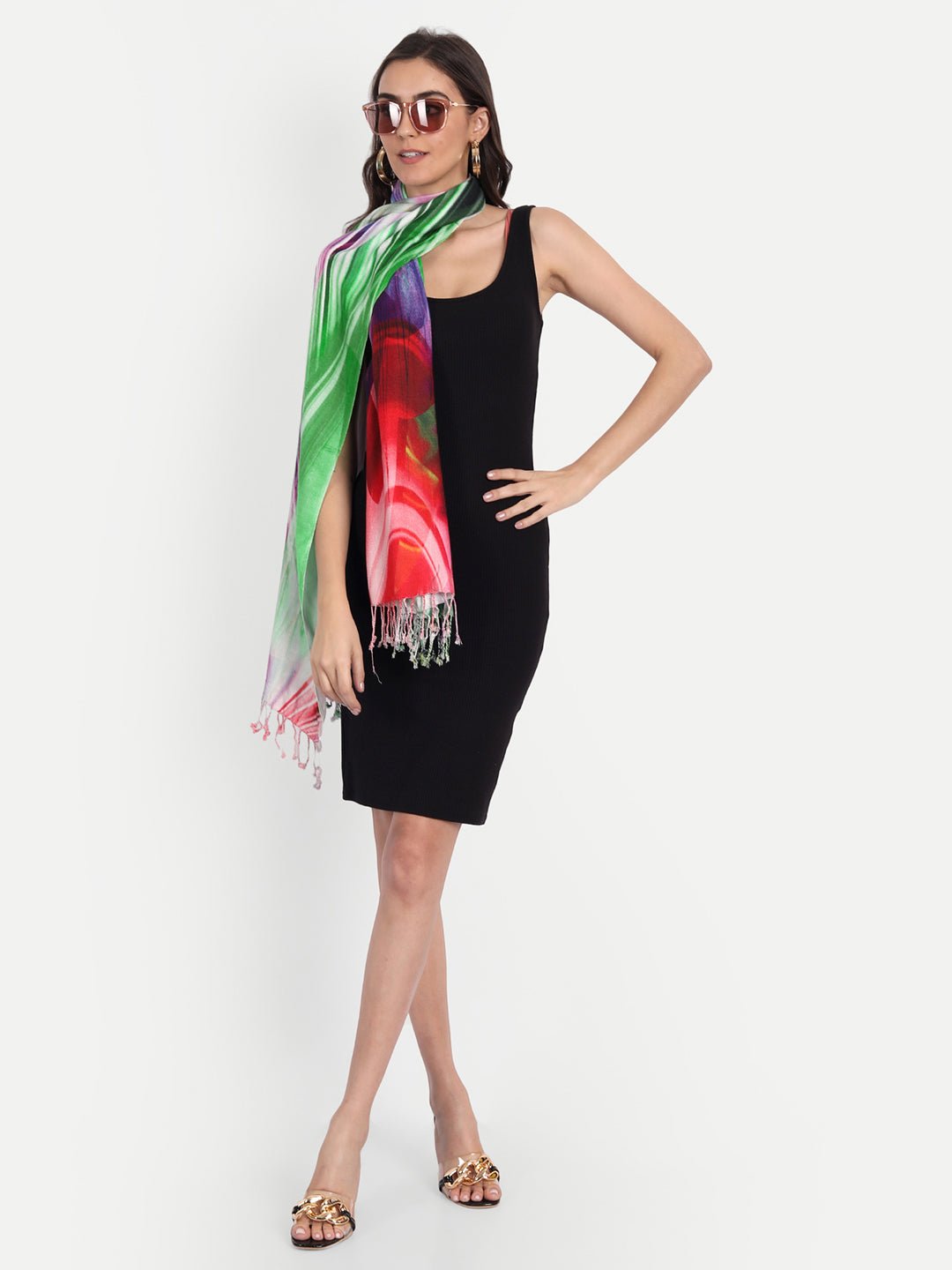 Viscose Multi color Printed Soft & Stylish Scarf/Scarves, Shawl and Stoles - Indiankala4u