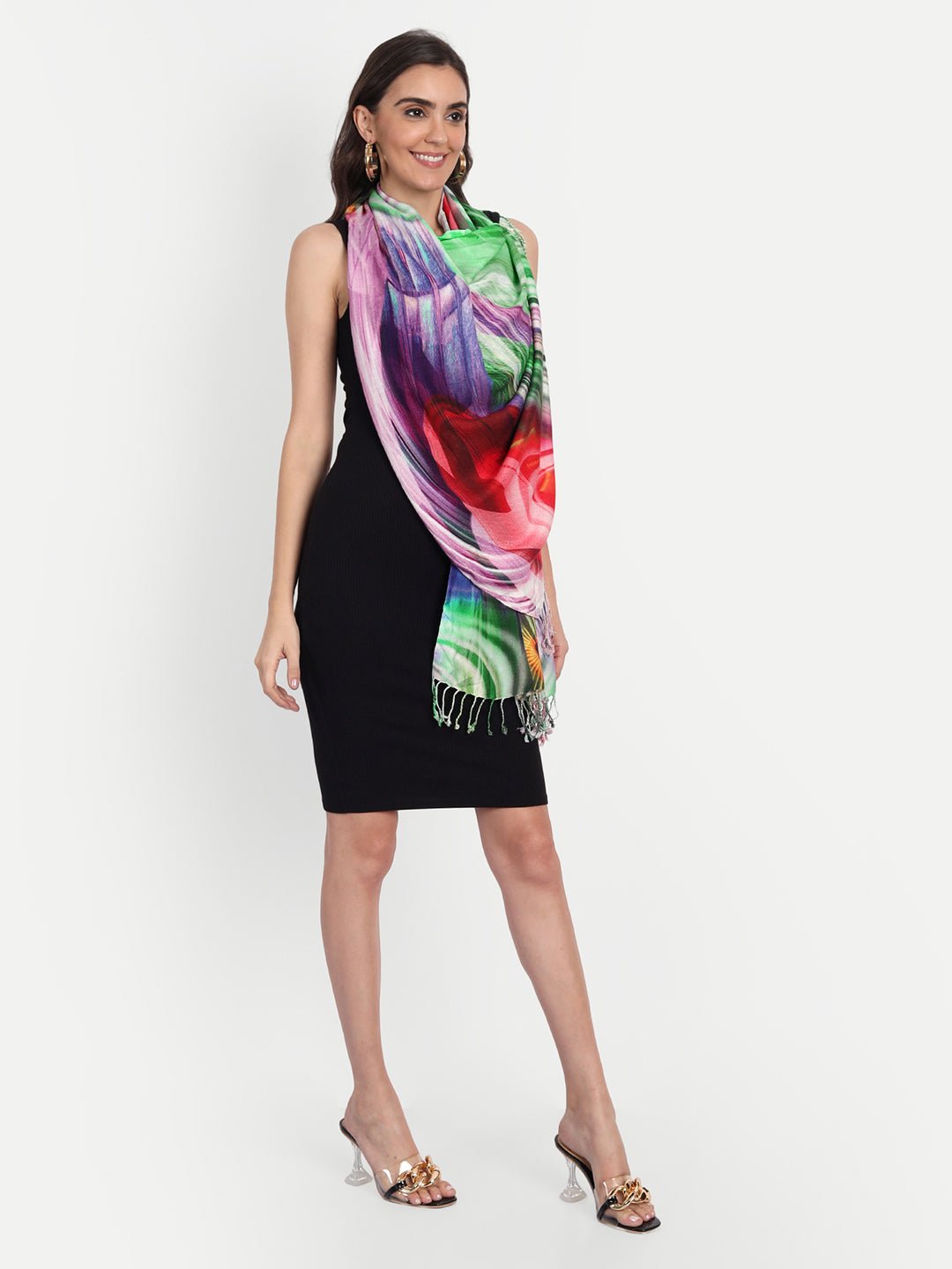 Viscose Multi color Printed Soft & Stylish Scarf/Scarves, Shawl and Stoles - Indiankala4u